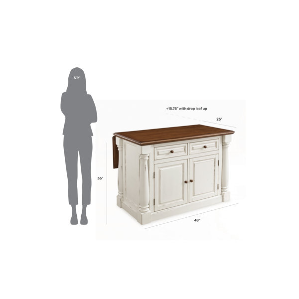 August Grove® Larchwood Wood Kitchen Island & Reviews Wayfair